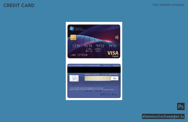 Vorschau auf eine Beispielkarte der South Korea Industrial Bank Visa Classic